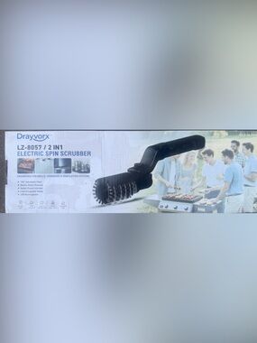 Black 2-in-1 Electric Spin Scrubber for Men’s Grills & Cookware